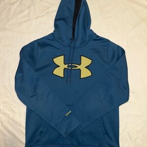Under Armour Blue and Neon Green Athletic Hoodie